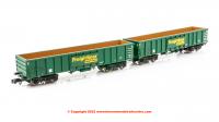 2F-025-010 Dapol MJA Bogie Box Van Twin Pack - 502011 and 5020012 in Freightliner Heavy Haul livery